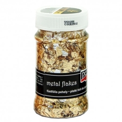 PENTART FOLIA PŁATKI 100ml ZŁOTO/SREBRO , metal flakes cienkie listki folii M6 / 5025 folia do złoceń w płatkach, ikona,rama, szlagmetal